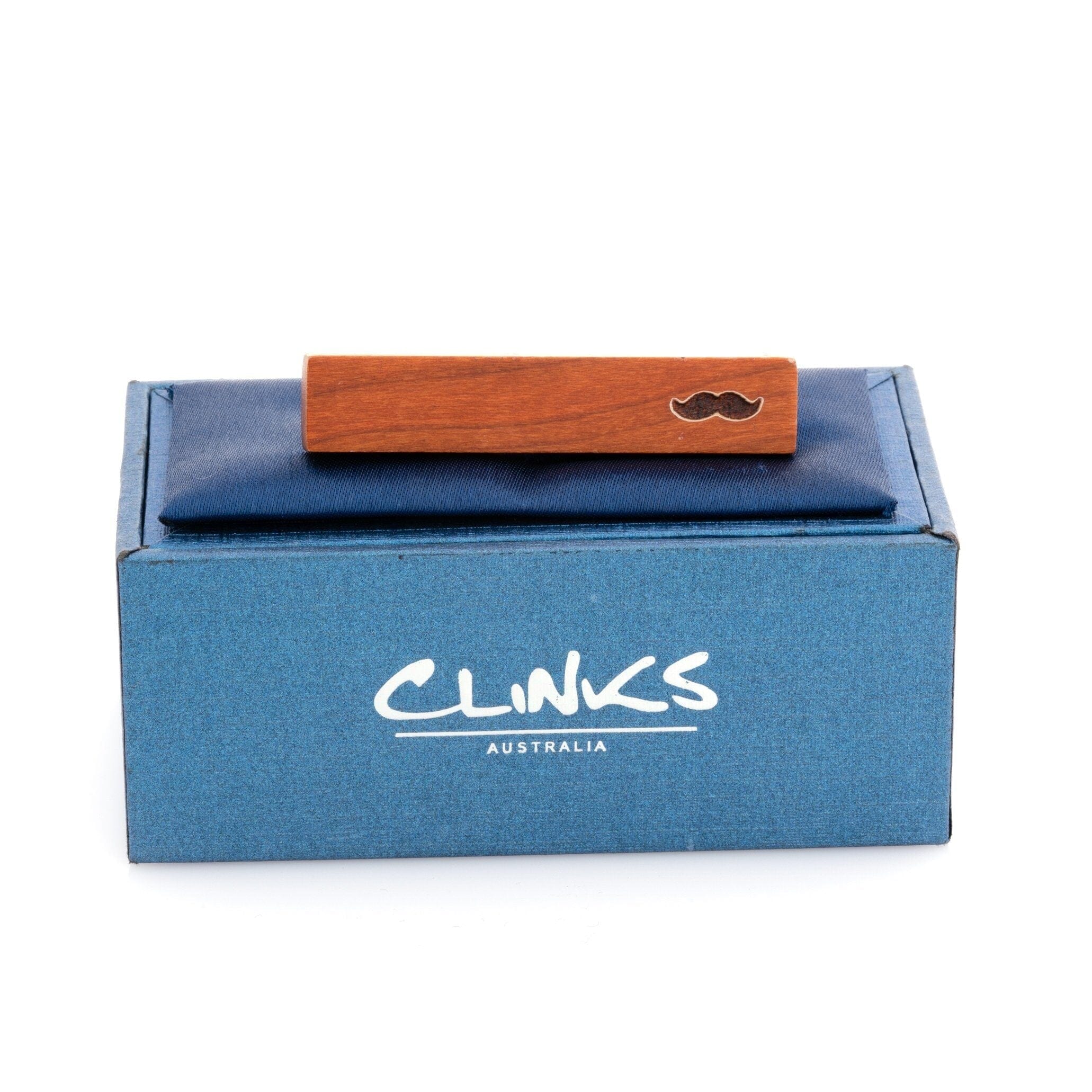 Wood Moustache Stamp Tie Clip Tie Clips Clinks 