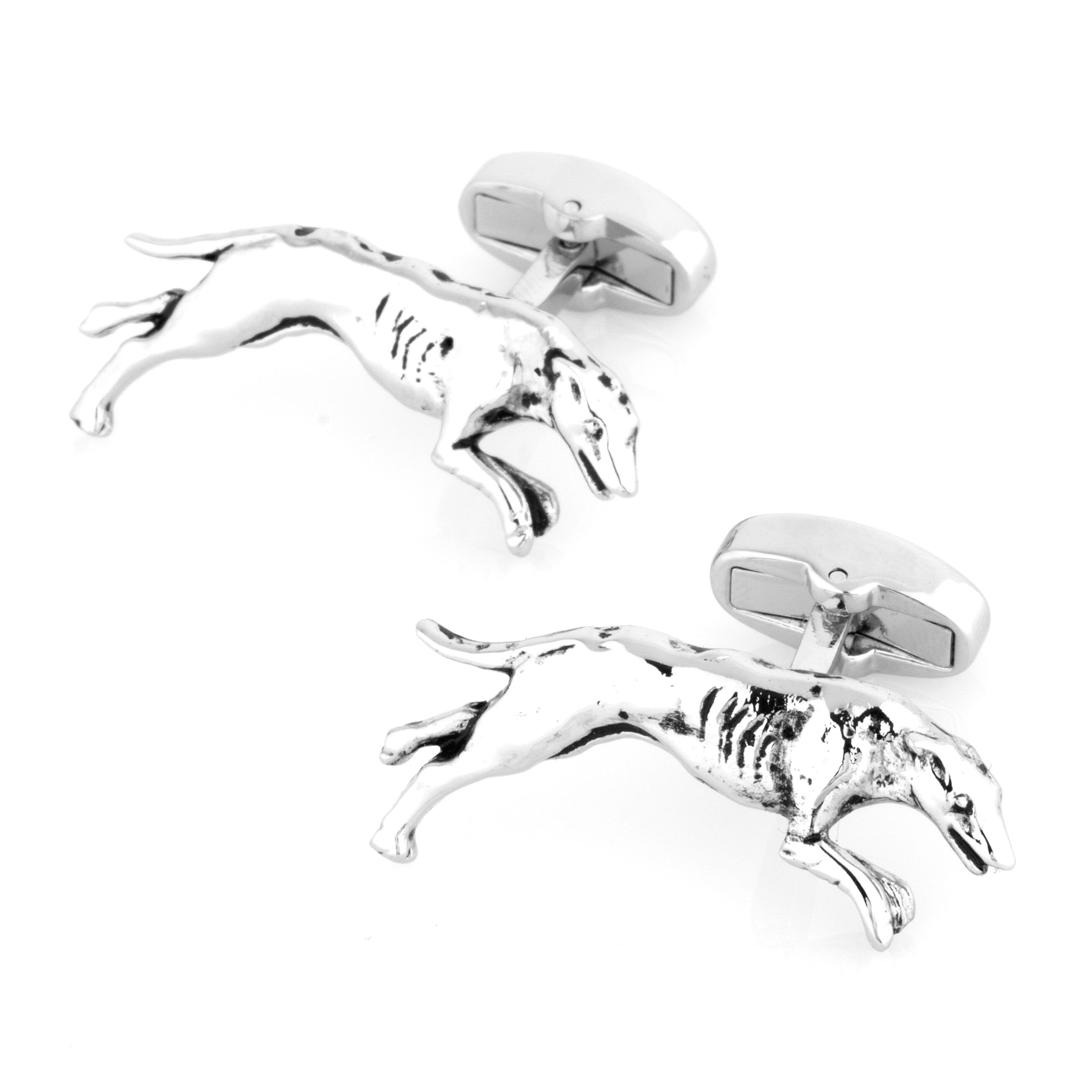 Silver Greyhound Racing Dog Cufflinks Novelty Cufflinks Clinks Australia 