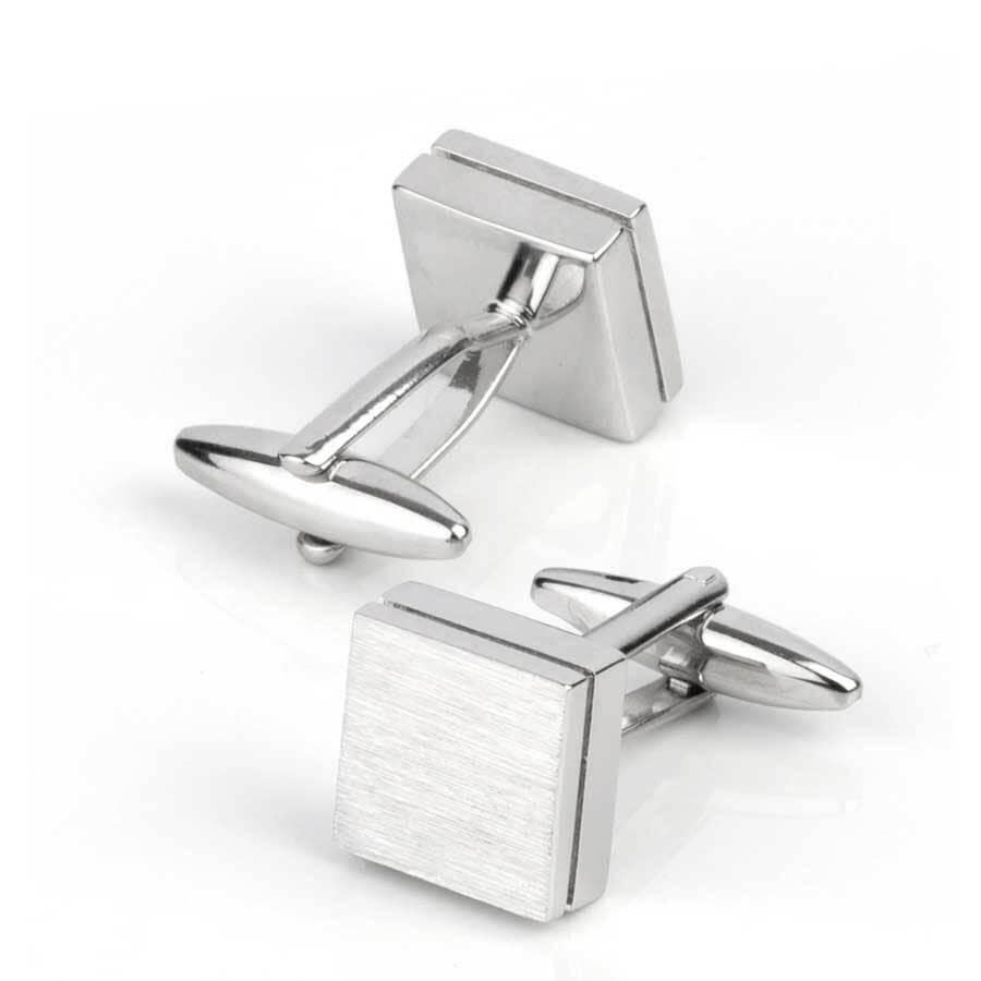 Brushed Square Silver Cufflinks Classic & Modern Cufflinks Clinks Australia 