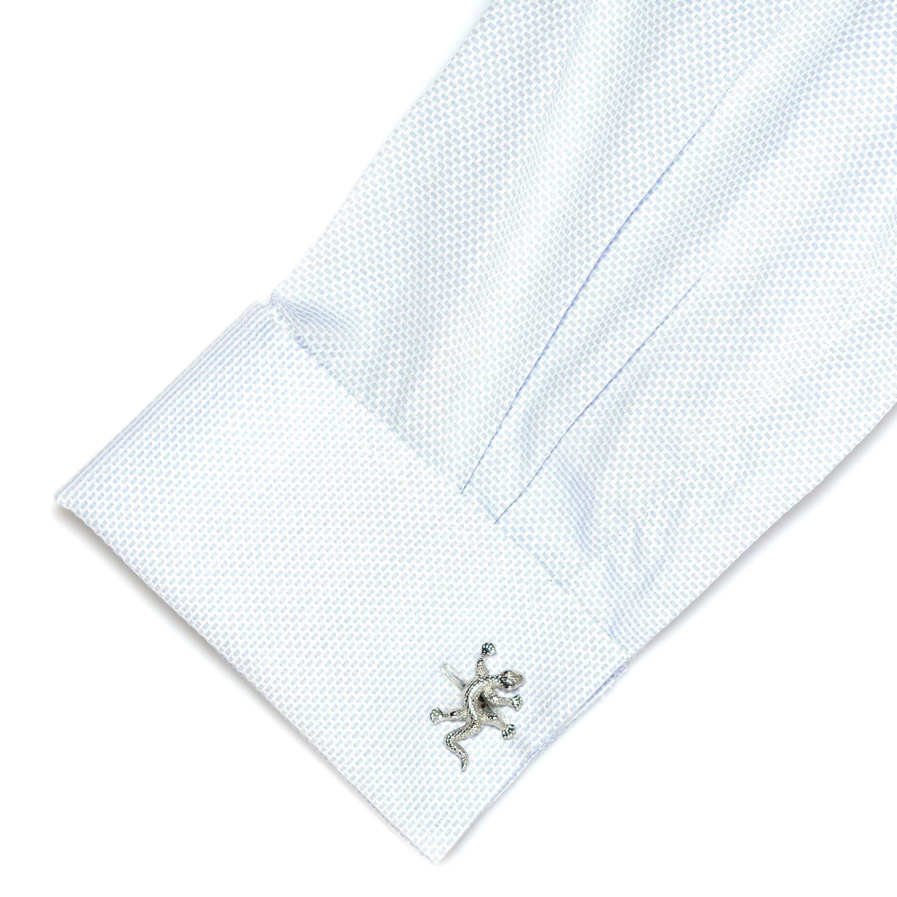 Silver Gecko Lizard Cufflinks Novelty Cufflinks Clinks Australia 