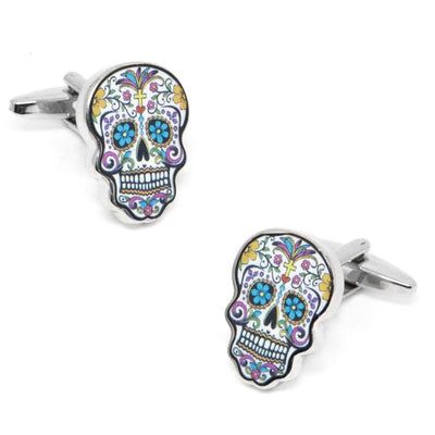 Flower Skull Calavera Cufflinks