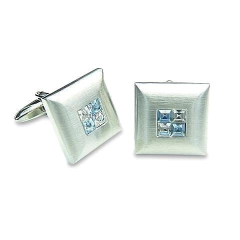Blue Crystal Four Square Cufflinks Classic & Modern Cufflinks Clinks Australia 