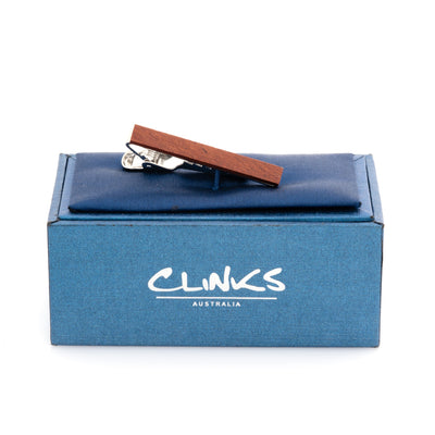 Red Wood Small Tie Clip