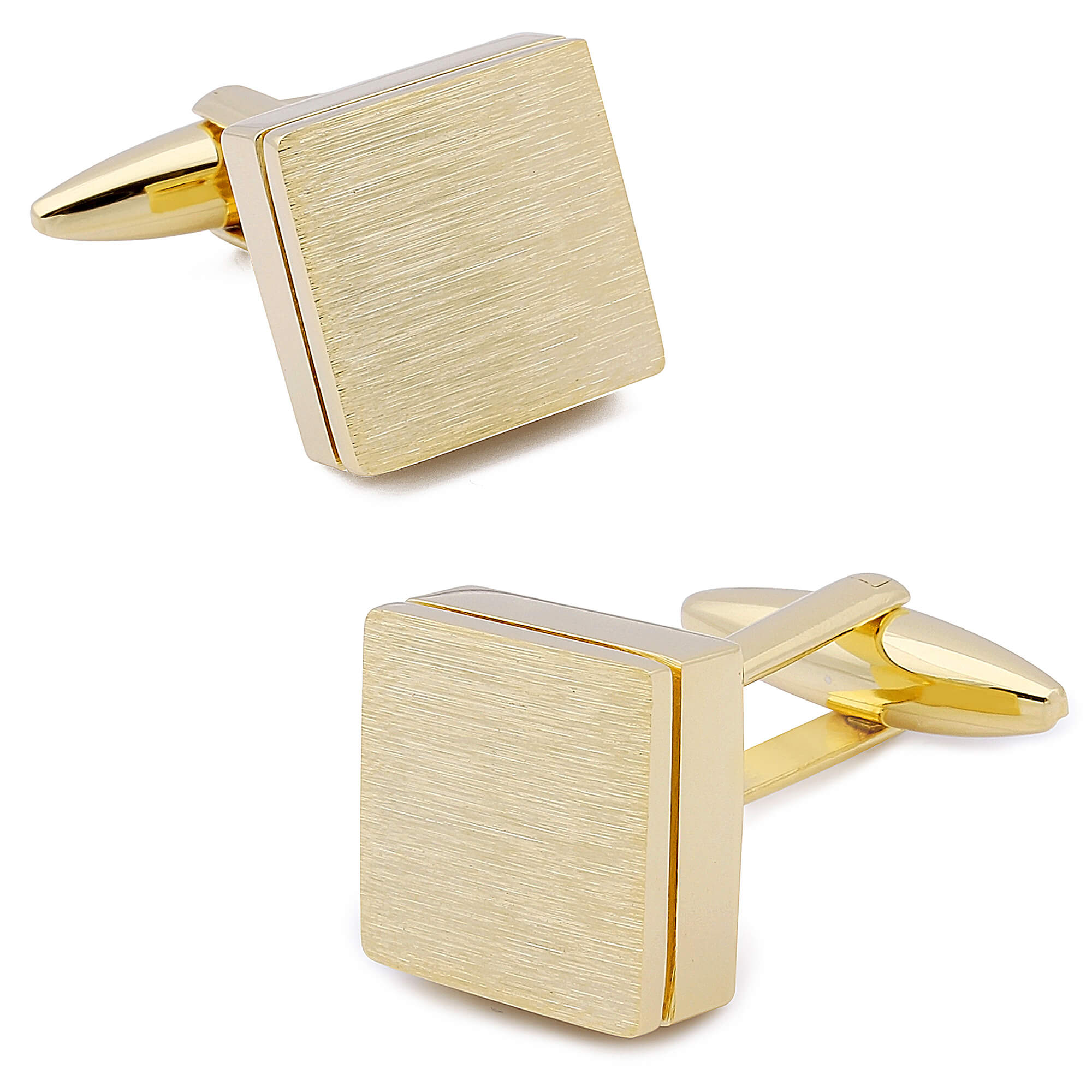 Brushed Gold Square Cufflinks