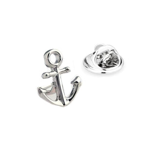 Shiny Silver Anchor Lapel Pin, Lapel Pin, Cuffed Lapel Pin, Clinks Australia Lapel Pin, Shiny Silver, LP3093, Cuffed, Clinks, Clinks Australia, Men's Lapel Pin