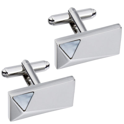 Silver Peak with Mother of Pearl Cufflinks