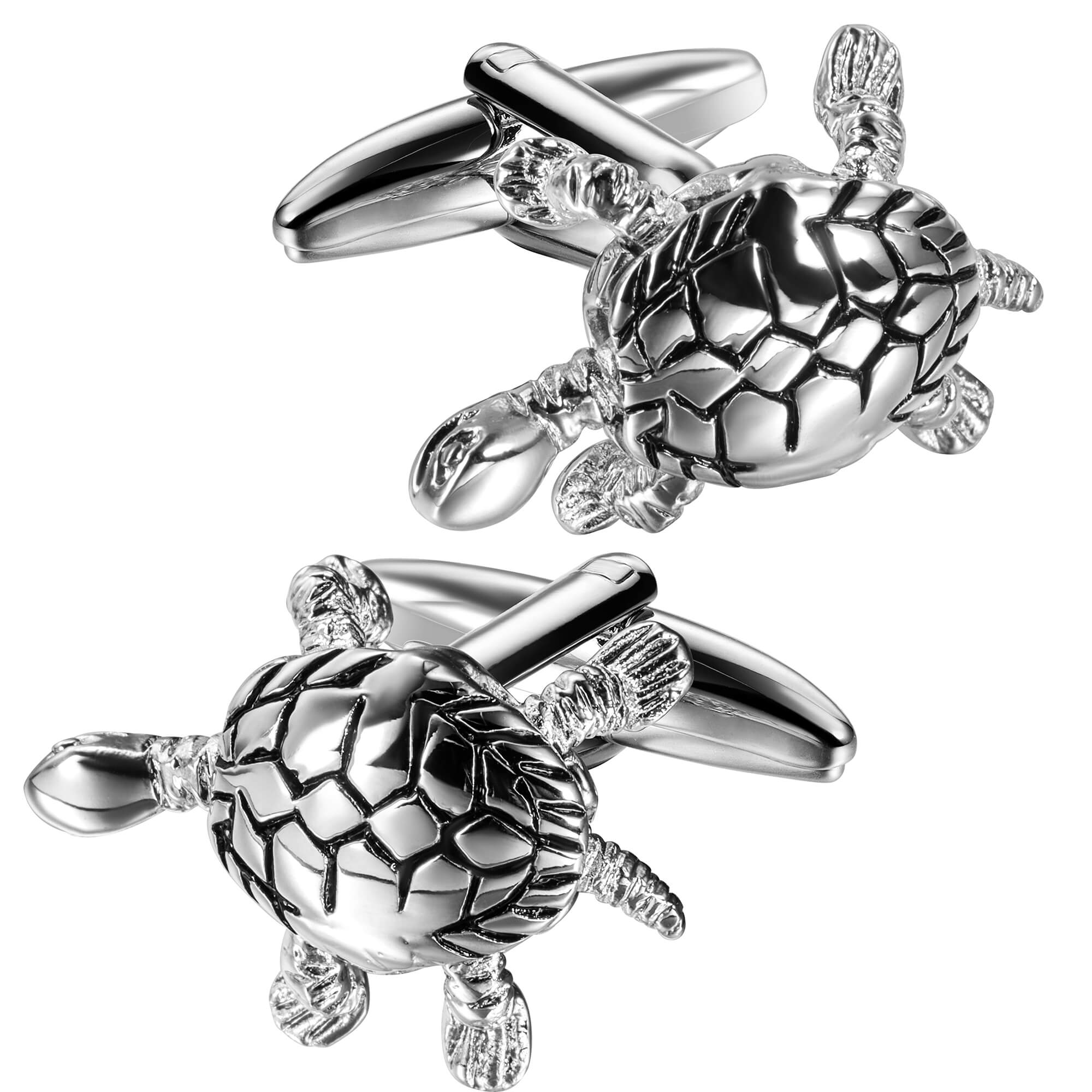 Silver Turtle Cufflinks with Moving Head & Legs