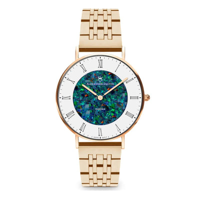 Romano Ridge Red Swiss Rose Gold Opal Watch 36MM with Rose Gold Jubilee Strap