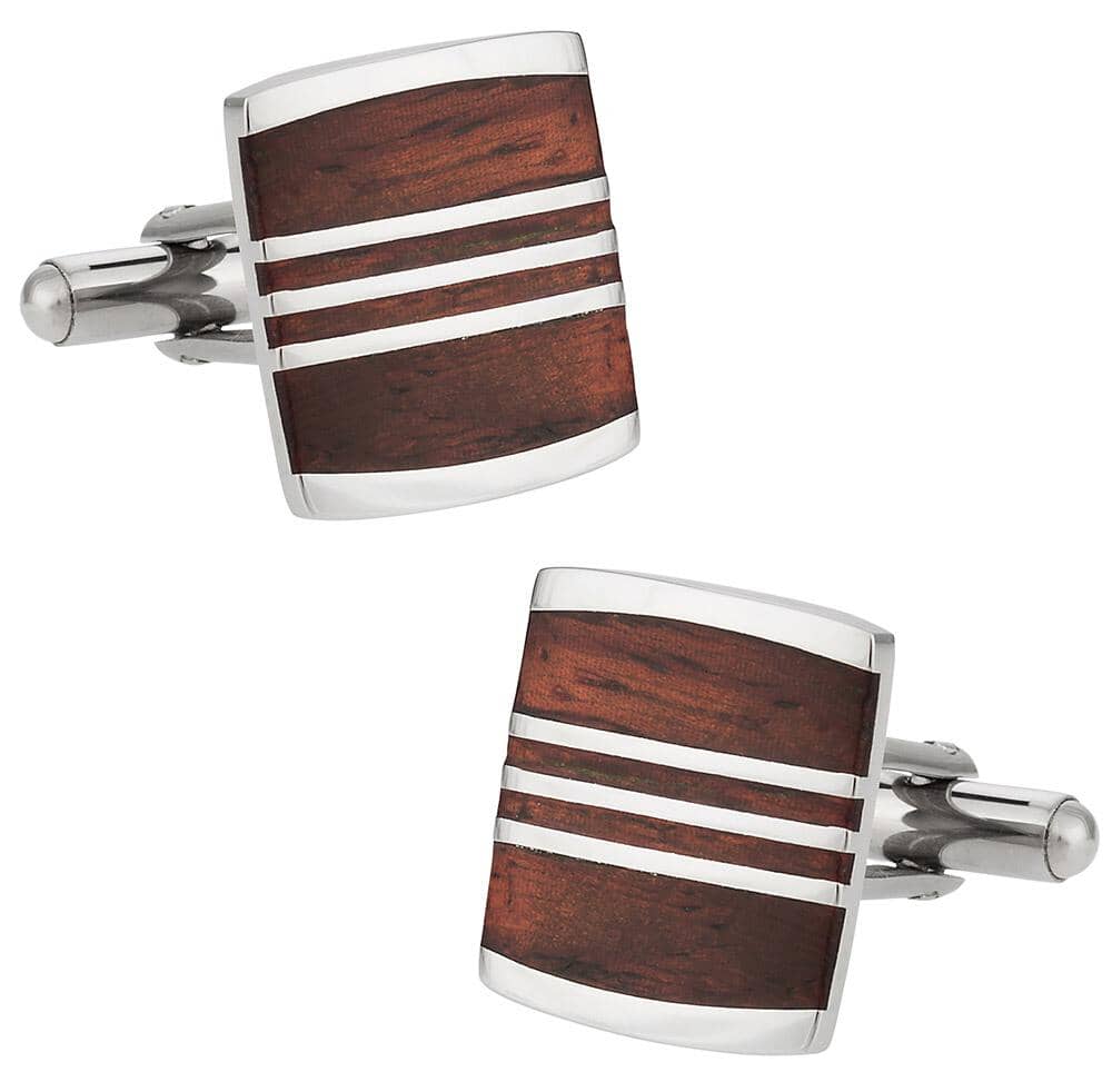 Steel Lines Wood and Stainless Steel Cufflinks Classic & Modern Cufflinks Clinks Australia 