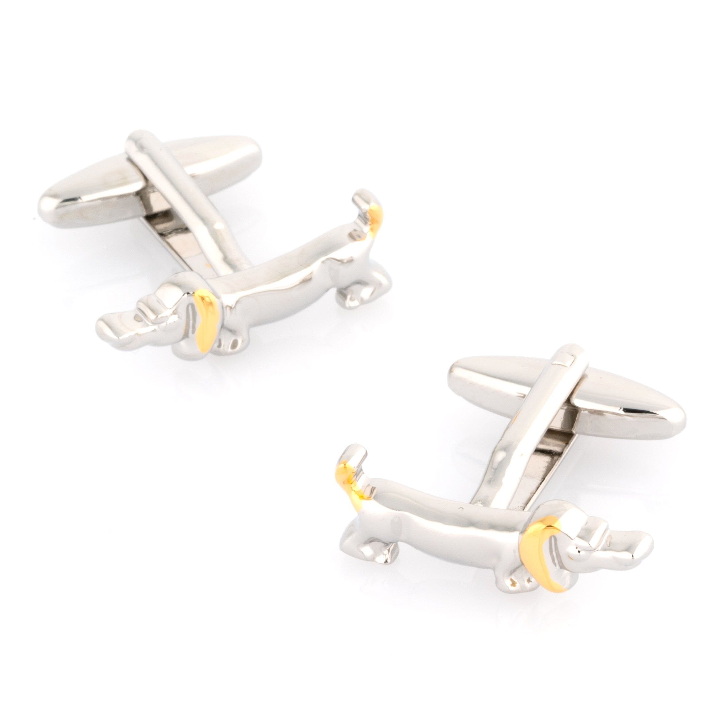Sausage Dog Cufflinks in Gold and Silver Novelty Cufflinks Clinks Australia 