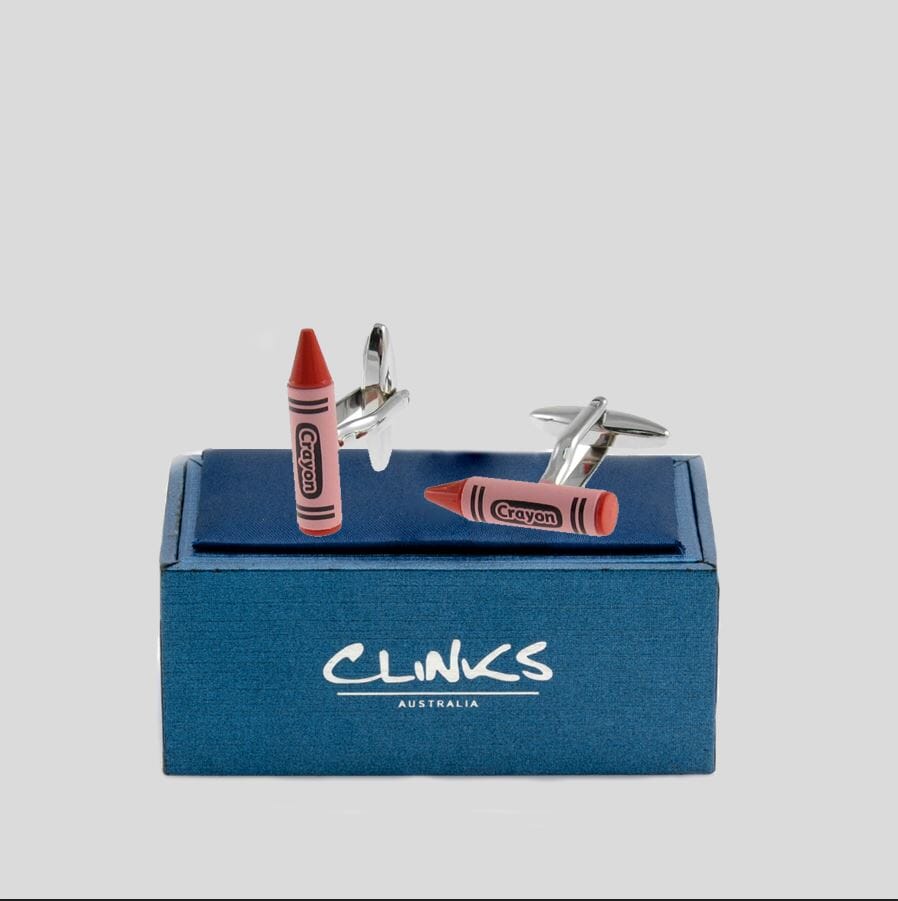 Red Crayon Cufflinks Novelty Cufflinks Clinks Australia 