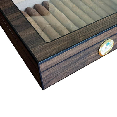20 CT Walnut Cigar Humidor Box for Cigars