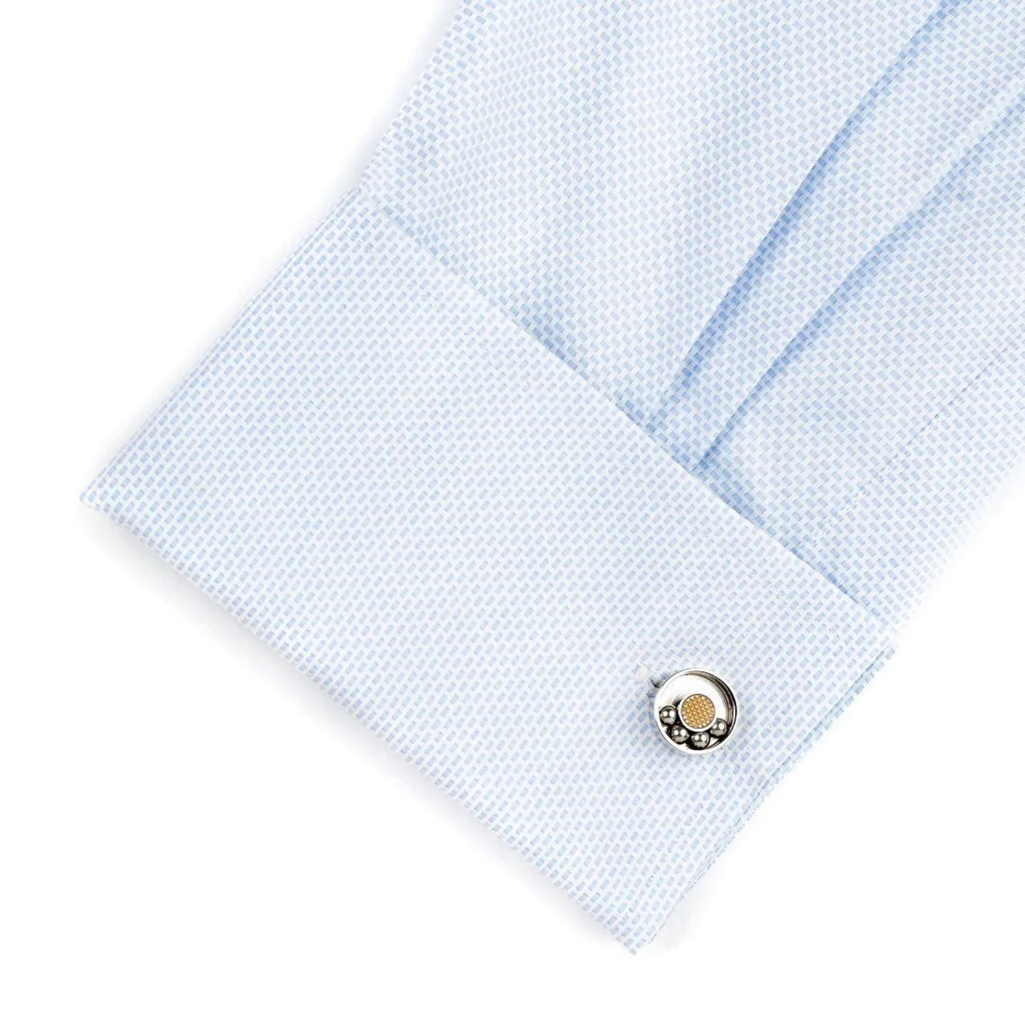 Moving Ball Bearing Cufflinks Silver Novelty Cufflinks Clinks Australia 