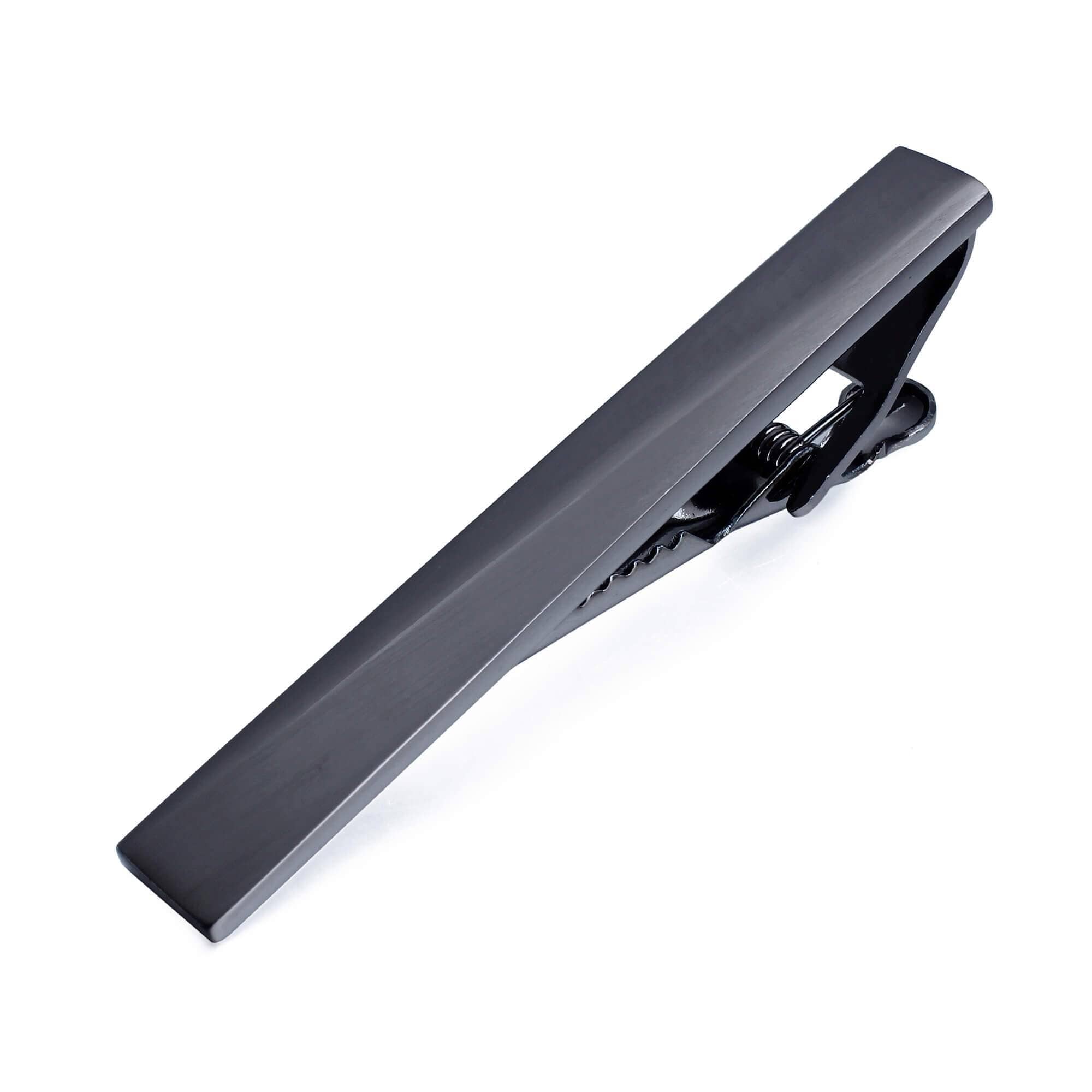 Brushed Gunmetal Angles Cufflinks and Tie Clip Set Gift Set Clinks Australia 