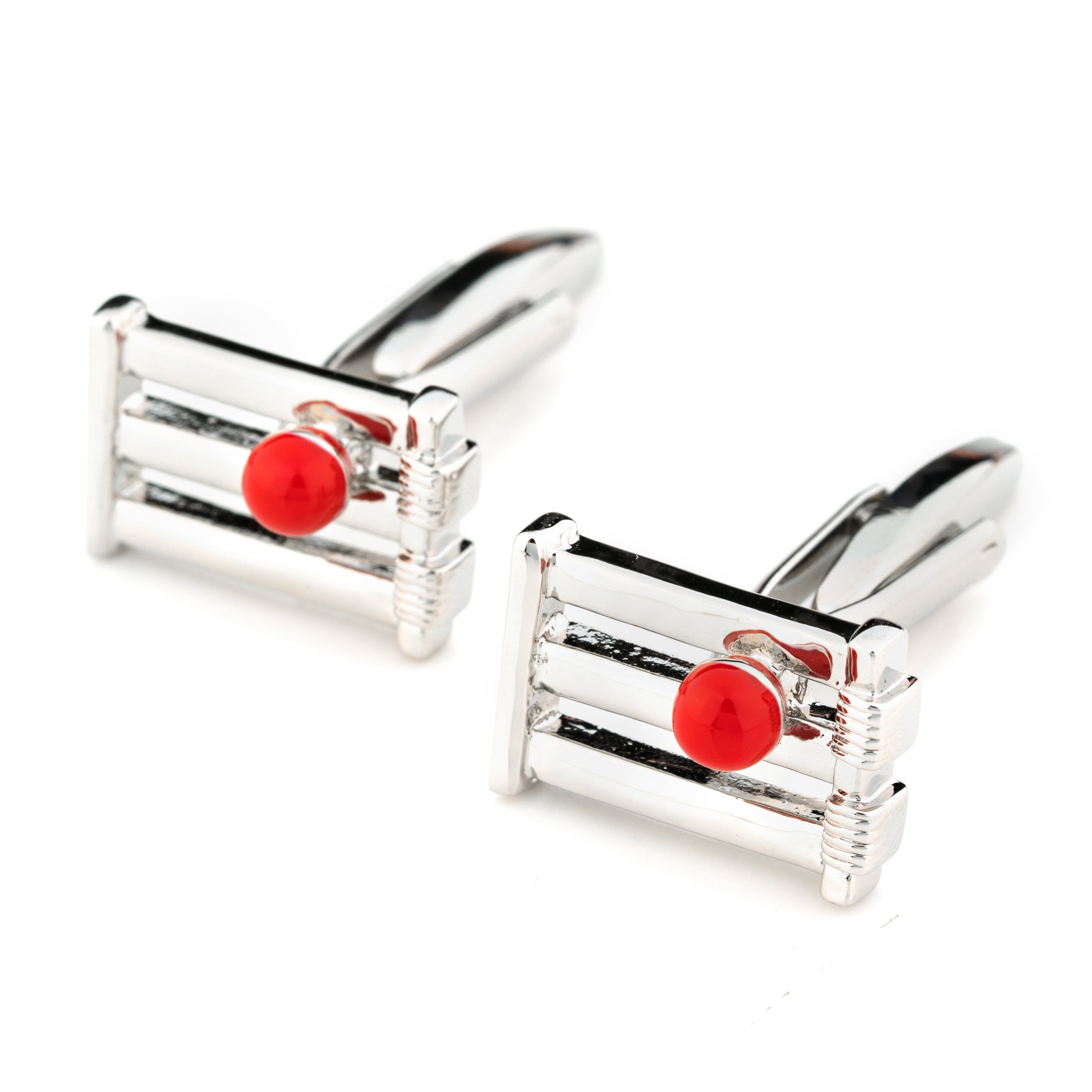 Cricket Wicket and Red Ball Cufflinks Novelty Cufflinks Clinks Australia Cricket Wicket and Red Ball Cufflinks 