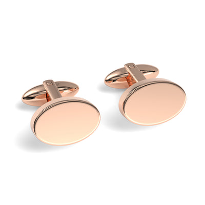 Oval Rose Gold Engravable Cufflinks