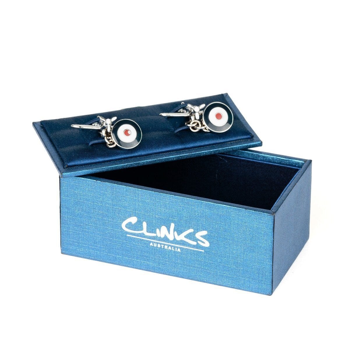 Spitfire Plane Cufflinks with Chain and Roundel Novelty Cufflinks Clinks Australia 