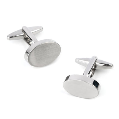 Oval Silver Engravable Cufflinks