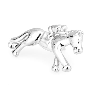 Melbourne Cup Horse Racing Silver Lapel Pin