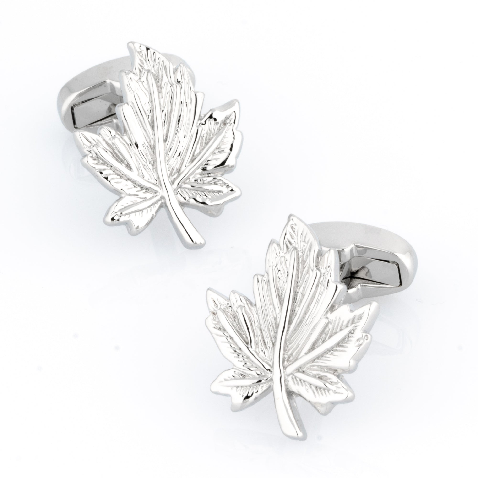 Silver Canadian Maple Leaf Cufflinks