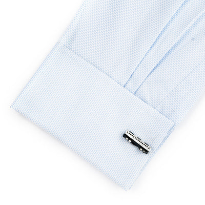 Silver and Black Train Carriage Cufflinks