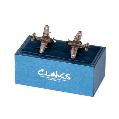 CAC Boomerang Fighter Airplane Cufflinks Camouflage