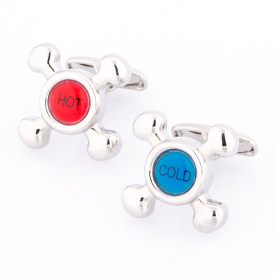 Red & Blue Hot & Cold Tap Cufflinks