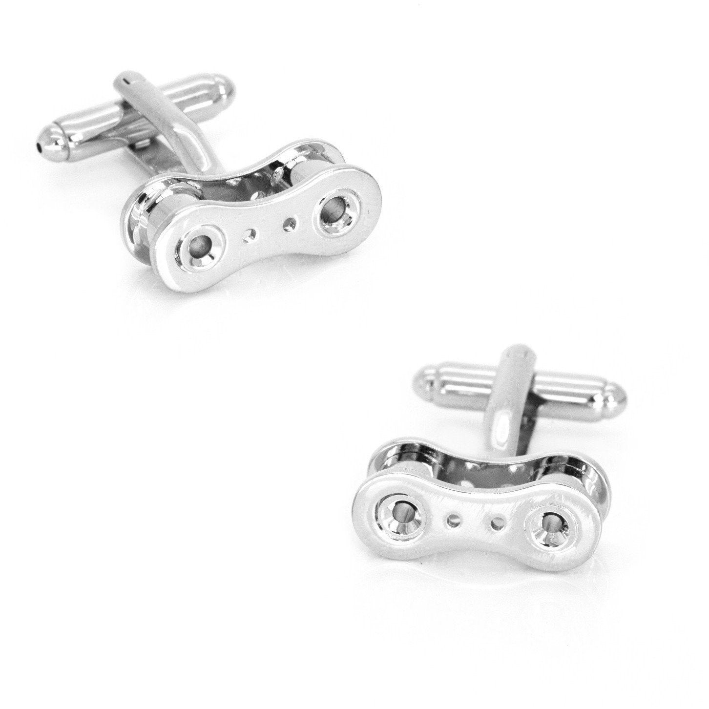Silver Bicycle Chain Link Cufflinks