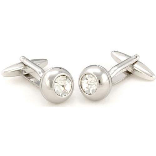 Silver Solitaire Diamonte Cufflinks