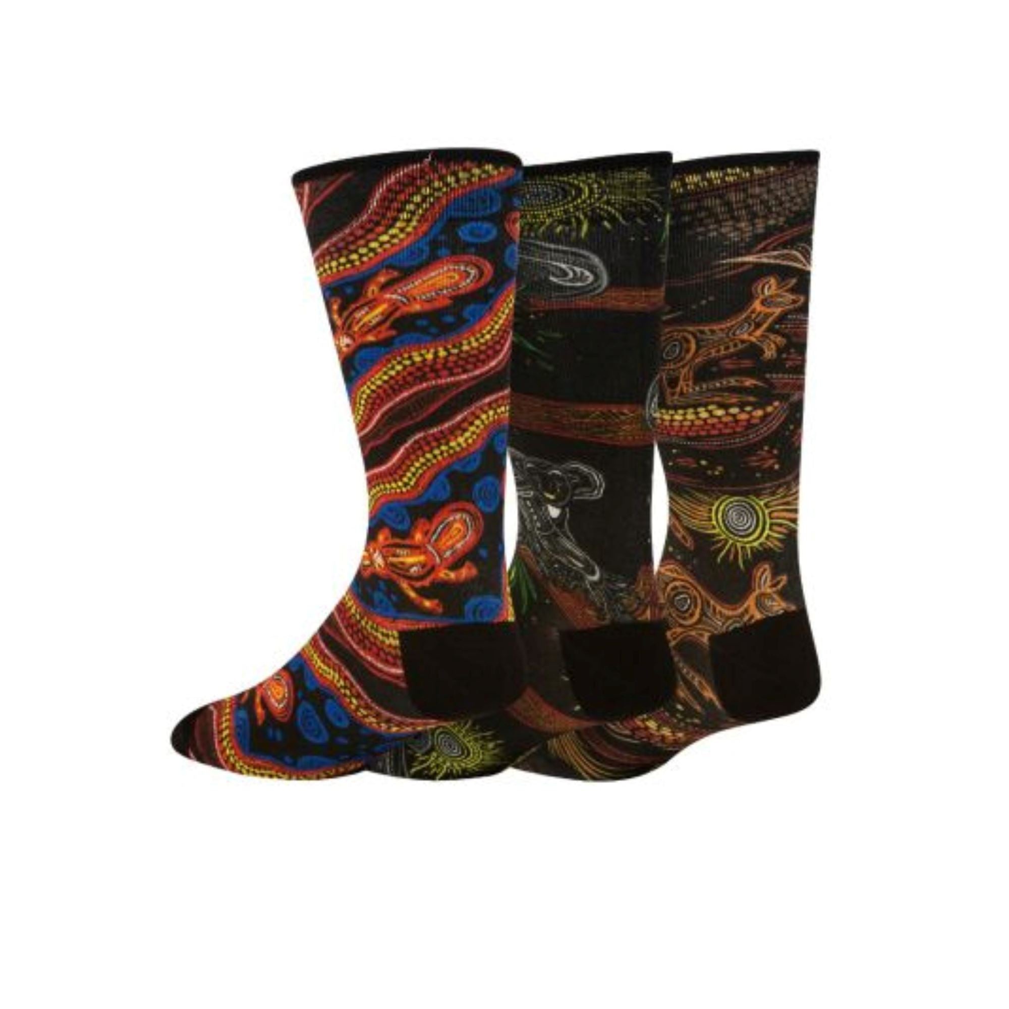 Indigenous Australian 3 pair Socks Gift Box Socks Clinks 