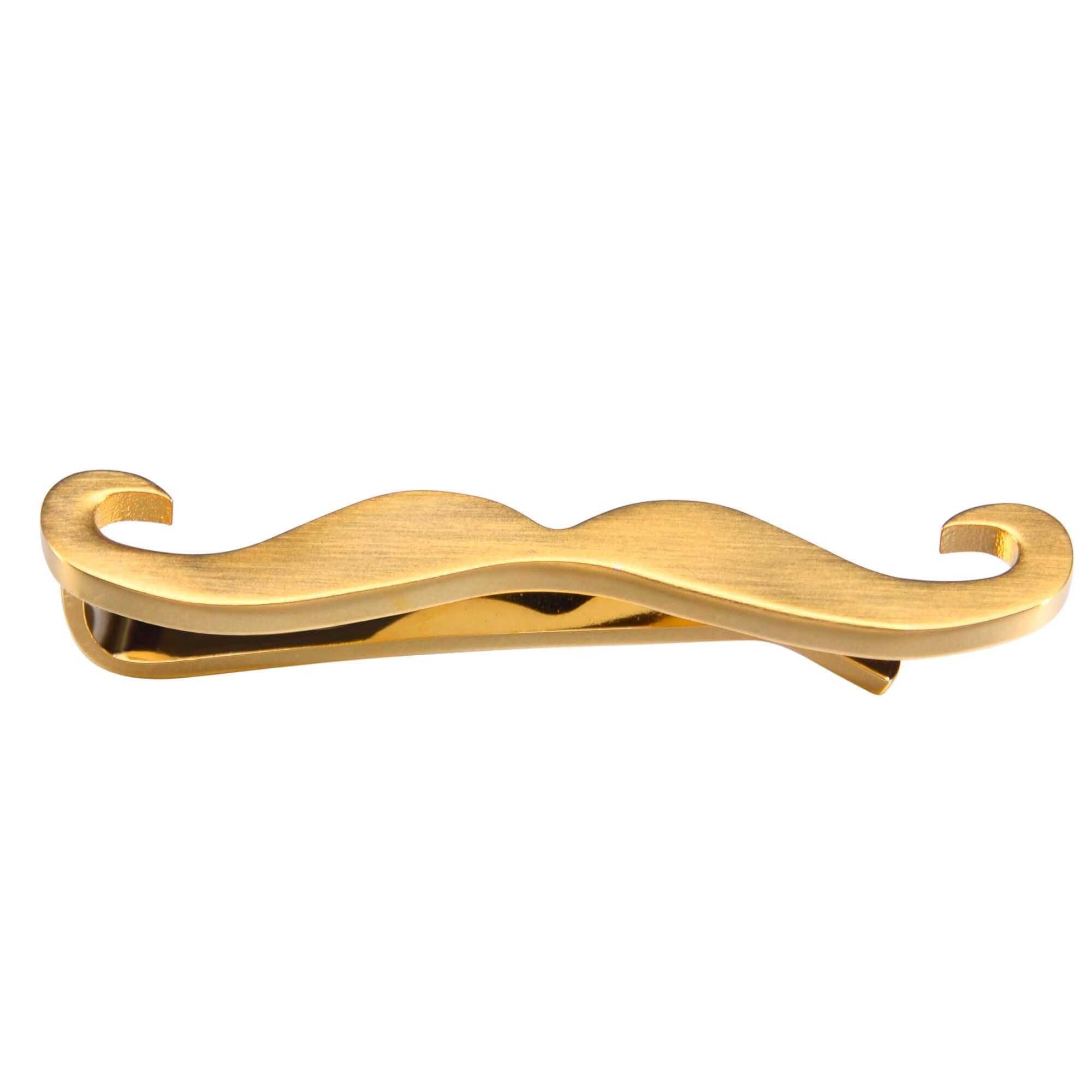 Moustache Tie Bar in Brushed Gold Tie Clips Clinks Australia 