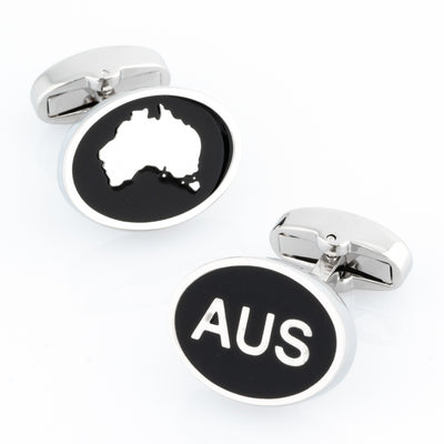 Australian Map and AUS Cufflinks, Novelty Cufflinks, CL8505, Mens Cufflinks, Cufflinks, Cuffed, Clinks, Clinks Australia