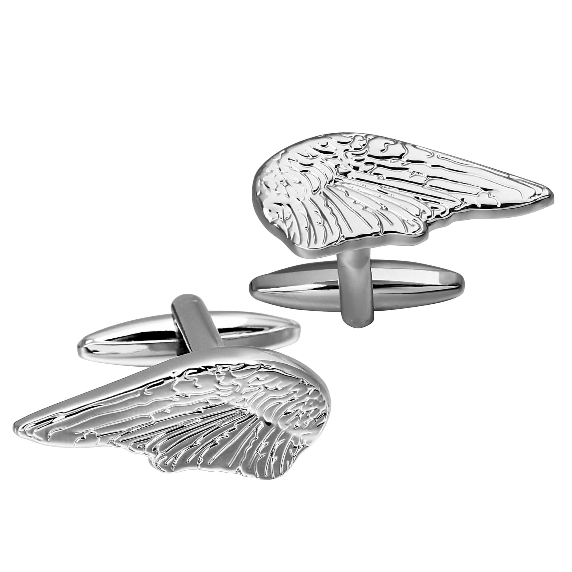Pair of Angel Wings Silver Cufflinks Novelty Cufflinks Clinks Australia 